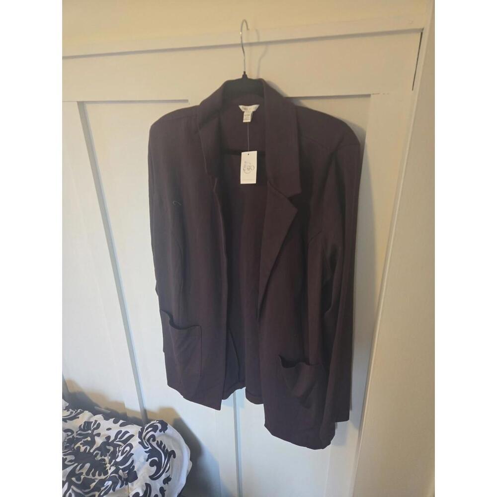 Cato Chocolate Brown Open-Front Blazer Cardigan New With Tags - Picture 4 of 4